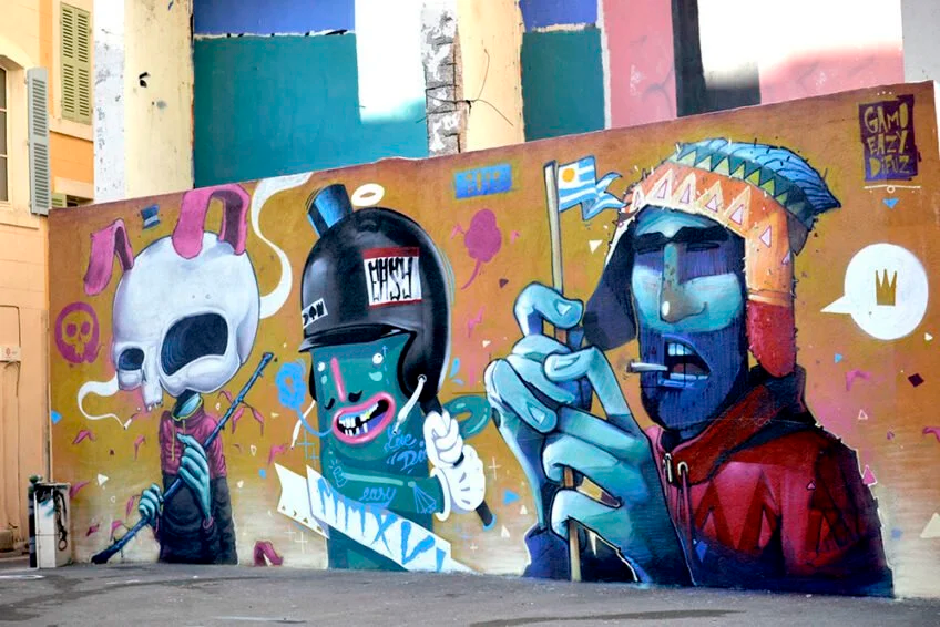 Fresque de Gamo, Easy et Difuz au Panier, 2014